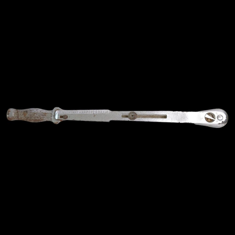 J.H WILLIAMS VINTAGE TORQUE WRENCH S-57 20 TO 200 FOOT LBS 19.5" Long